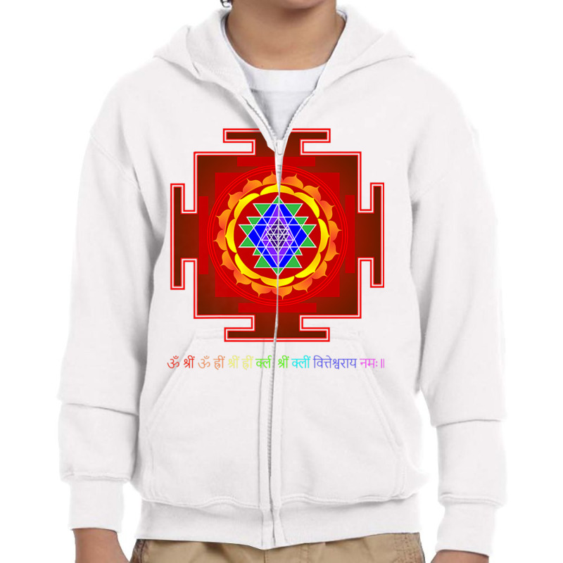 Sri Yantra Sanskrit Wealth Mantra Meditation Premium T Shirt Youth Zipper Hoodie by cm-arts | Artistshot