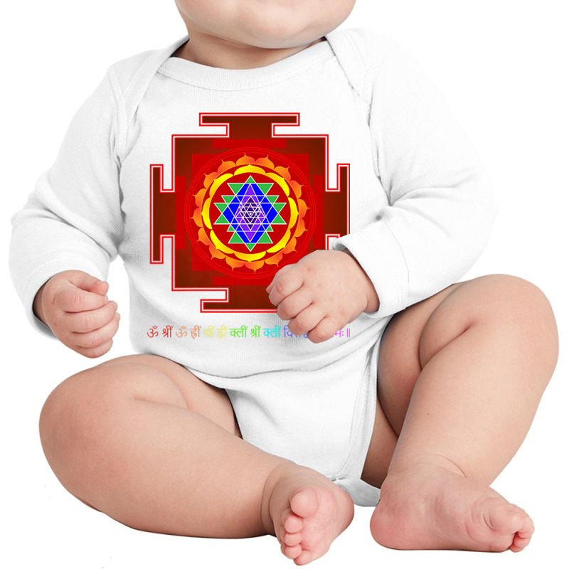 Sri Yantra Sanskrit Wealth Mantra Meditation Premium T Shirt Long Sleeve Baby Bodysuit by cm-arts | Artistshot