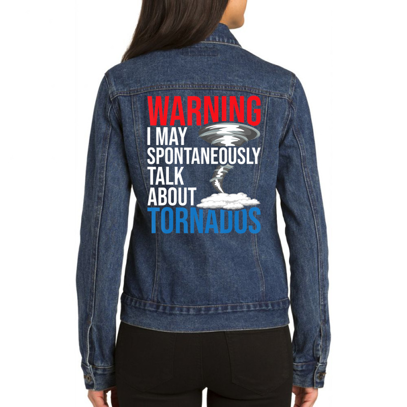 Spontaneously Talk About Tornados Hurricane Chaser Ladies Denim Jacket by Kuwannin528 | Artistshot