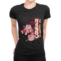 Courage The Cowardly Dog Running Scared Ladies Fitted T-shirt | Artistshot