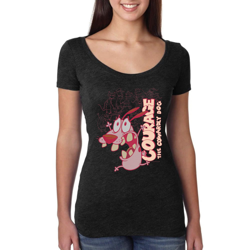 Courage The Cowardly Dog Running Scared Women's Triblend Scoop T-shirt by laughingtuy | Artistshot