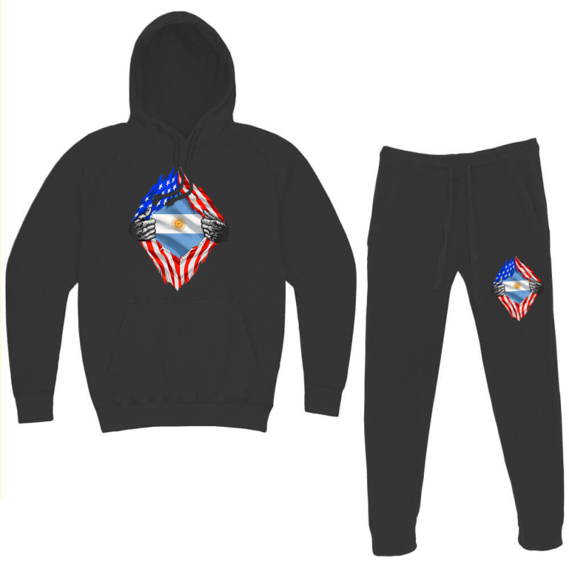 Super Argentine Heritage Argentina Roots Usa Flag Hoodie & Jogger Set | Artistshot