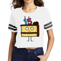 15th Birthday Cake With Candles Icing Chocolate Vanilla Scorecard Crop Tee | Artistshot