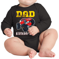 Mens Dad Of The Birthday Boy, Your Monster Truck Birthday Long Sleeve Baby Bodysuit | Artistshot