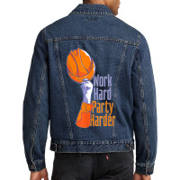 Work Hard Party Harder Men Denim Jacket | Artistshot