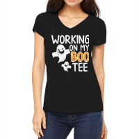 Working On My Boo Tee Funny Halloween Costume Men Women Gym Women's V-neck T-shirt | Artistshot