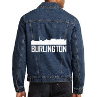 Burlington Vermont Skyline Silhouette T Shirt Men Denim Jacket | Artistshot