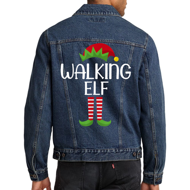 Walking Elf Family Matching Group Christmas Party Pajama Men Denim Jacket | Artistshot