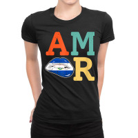 Amor. El Salvador Flag Lips T Shirt Ladies Fitted T-shirt | Artistshot