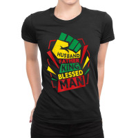 Husband Father King Blessed Man Black Melanin Dad Ladies Fitted T-shirt | Artistshot