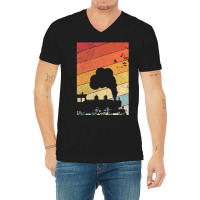 Train Retro Style Steam Train V-neck Tee | Artistshot