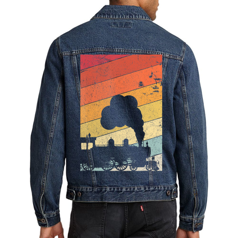 Train Retro Style Steam Train Men Denim Jacket | Artistshot