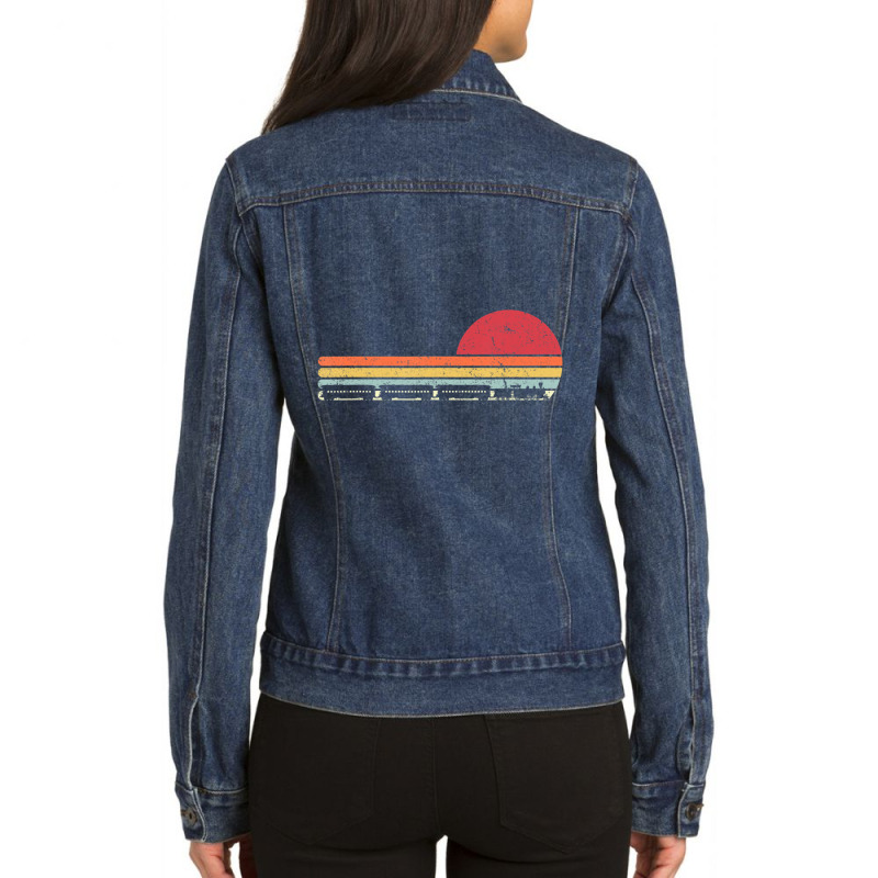 Train Retro Style Ladies Denim Jacket by atereabag | Artistshot