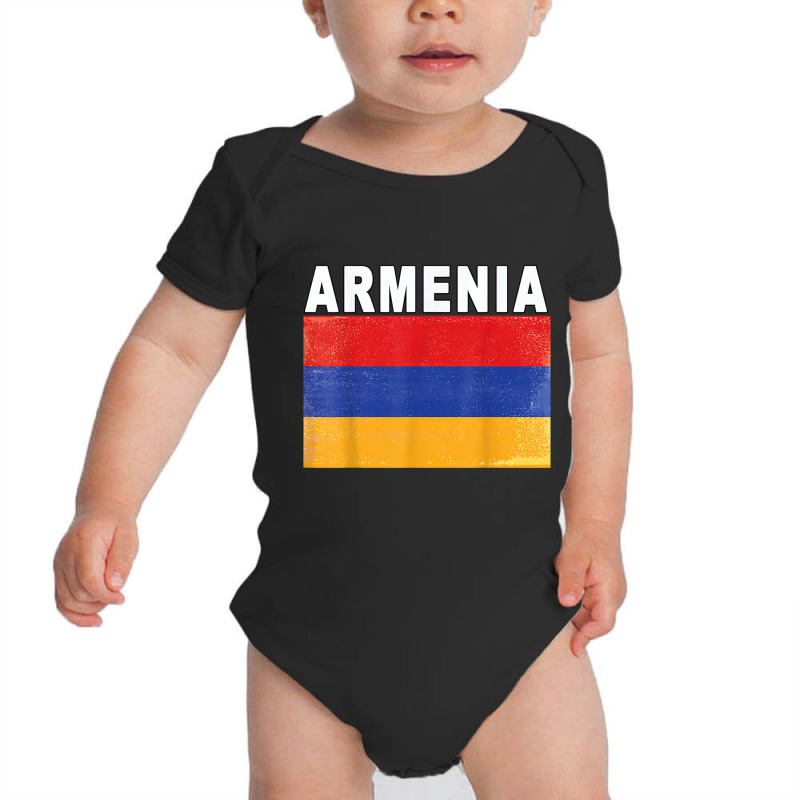 Armenian National Pride Distressed Effect Flag Of Armenia T Shirt Baby Bodysuit by cm-arts | Artistshot