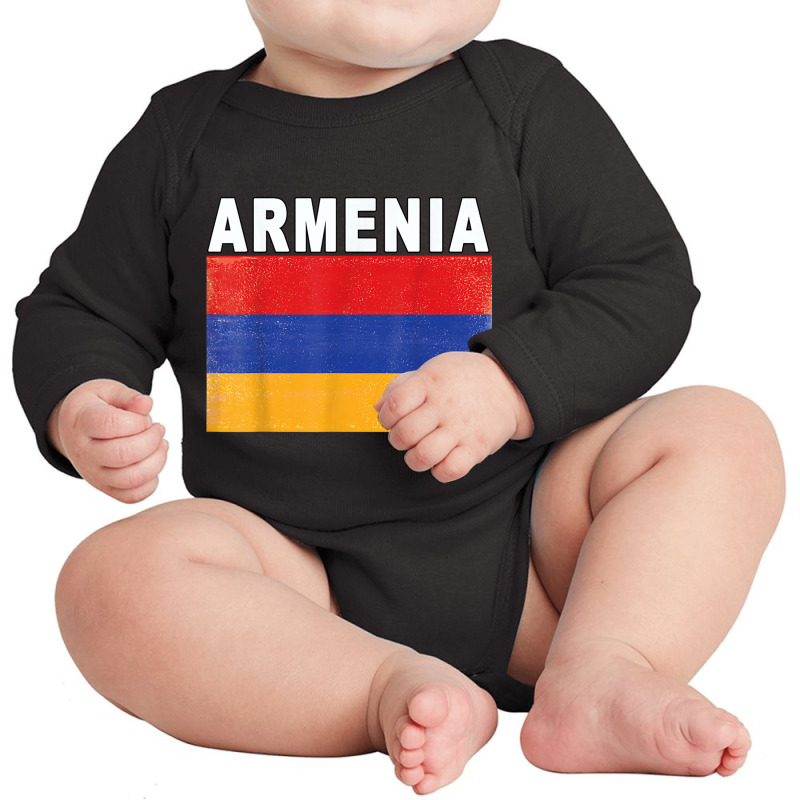 Armenian National Pride Distressed Effect Flag Of Armenia T Shirt Long Sleeve Baby Bodysuit by cm-arts | Artistshot