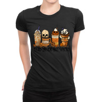 Dead Inside But Spiced Pumpkin Halloween Spooky Season Ghost Ladies Fitted T-shirt | Artistshot