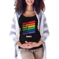 Elizabeth Warren Dream Big Fight Hard Live Proud Maternity Scoop Neck T-shirt | Artistshot