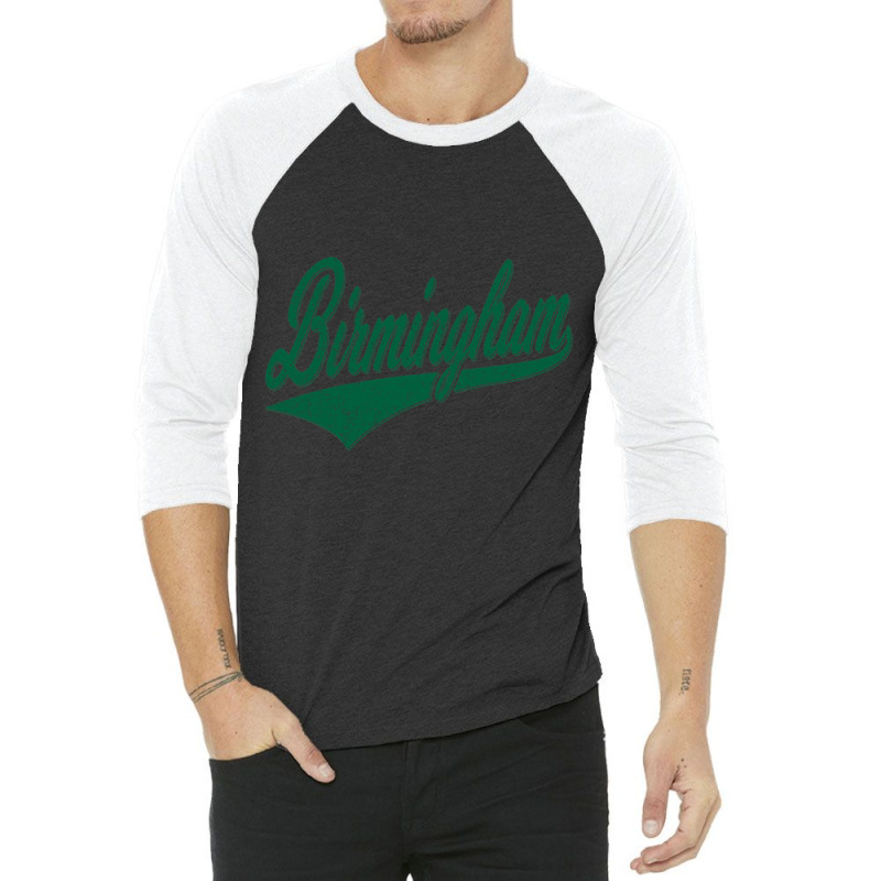 Birmingham Alabama Varsity Script Classic Sport Jersey Style Pullover 3/4 Sleeve Shirt by cm-arts | Artistshot