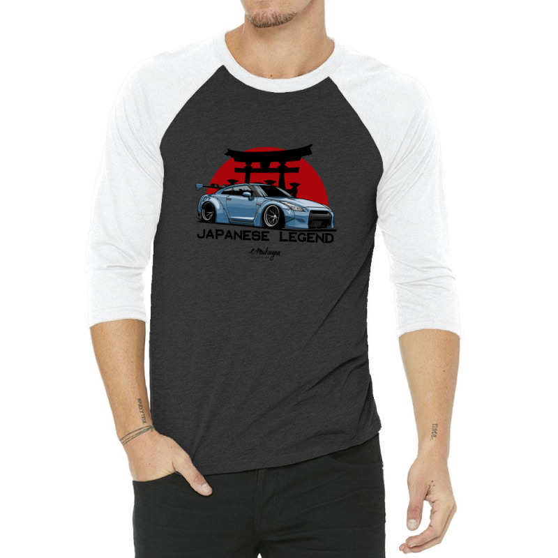 Gtr. Japanese Legend (blue) 3/4 Sleeve Shirt by RobertDoss | Artistshot