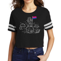 Astronaut Moon Bisexual Flag Space Lgbtq Gay Pride Ally Bi Scorecard Crop Tee | Artistshot