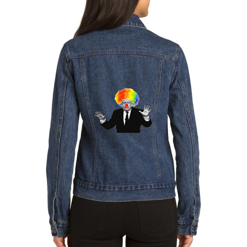 Boris Johnson Clown Ladies Denim Jacket by clairdoodle | Artistshot