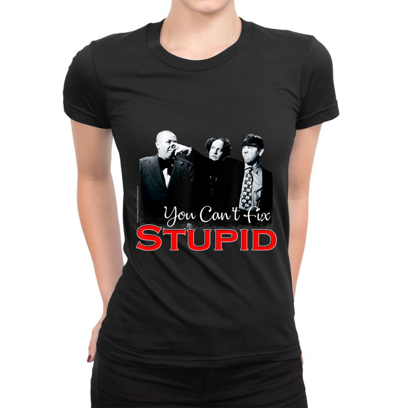 Tts- The Three Stooges You Can't Fix Stupid Ladies Fitted T-Shirt by atereabag | Artistshot