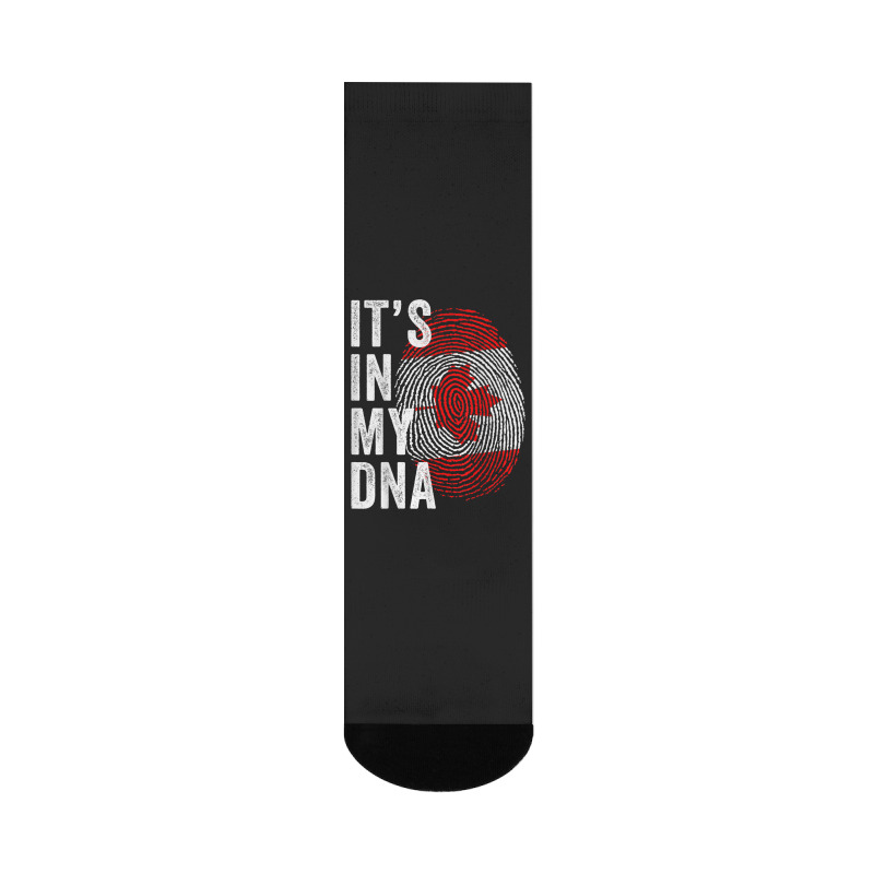 Canada It's In My Dna Cute Canadian Flag Fingerprint Flag Crew Socks by Color | Artistshot