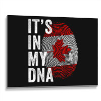 Canada It's In My Dna Cute Canadian Flag Fingerprint Flag Metal Print Horizontal | Artistshot