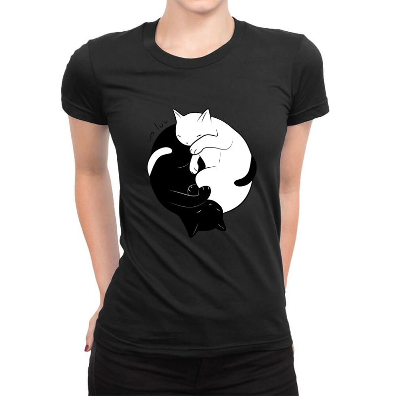 Eternal Cat Love 1 Ladies Fitted T-Shirt by KennethSteele | Artistshot