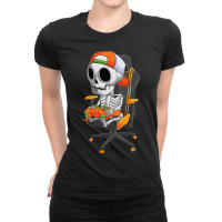 Halloween Skeleton Gamer Video Gaming Boys Men Kids Teens Ladies Fitted T-shirt | Artistshot