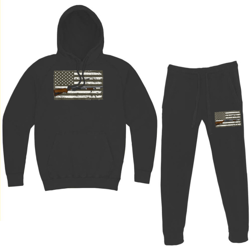 Mens Sporting Clays - Skeet Usa Flag - Clay Target Shooting Hoodie & Jogger Set | Artistshot