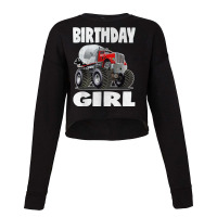 Birthday Girl Monster Cement Truck Retro Work Trucks T Shirt Cropped Sweater | Artistshot