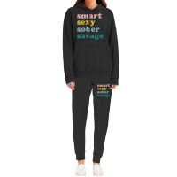 Retro Vintage Smart Sexy Sober Savage Recovery Hoodie & Jogger Set | Artistshot