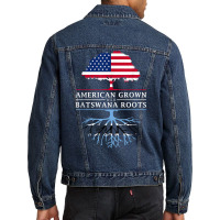 American Grown With Batswana Roots   Botswana T Shirt Men Denim Jacket | Artistshot