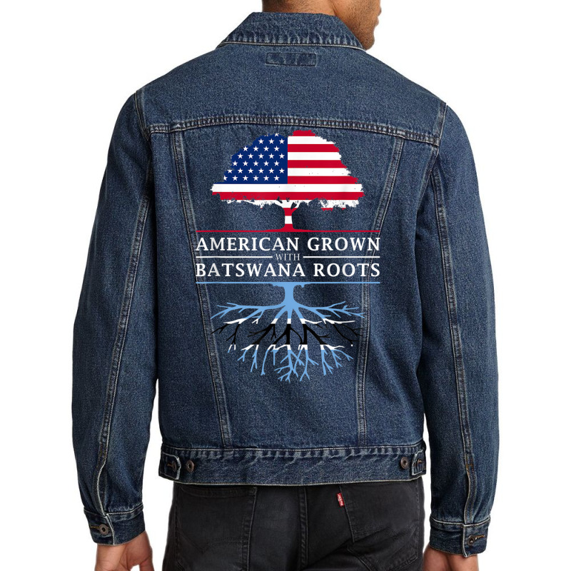 American Grown With Batswana Roots   Botswana T Shirt Men Denim Jacket by cm-arts | Artistshot