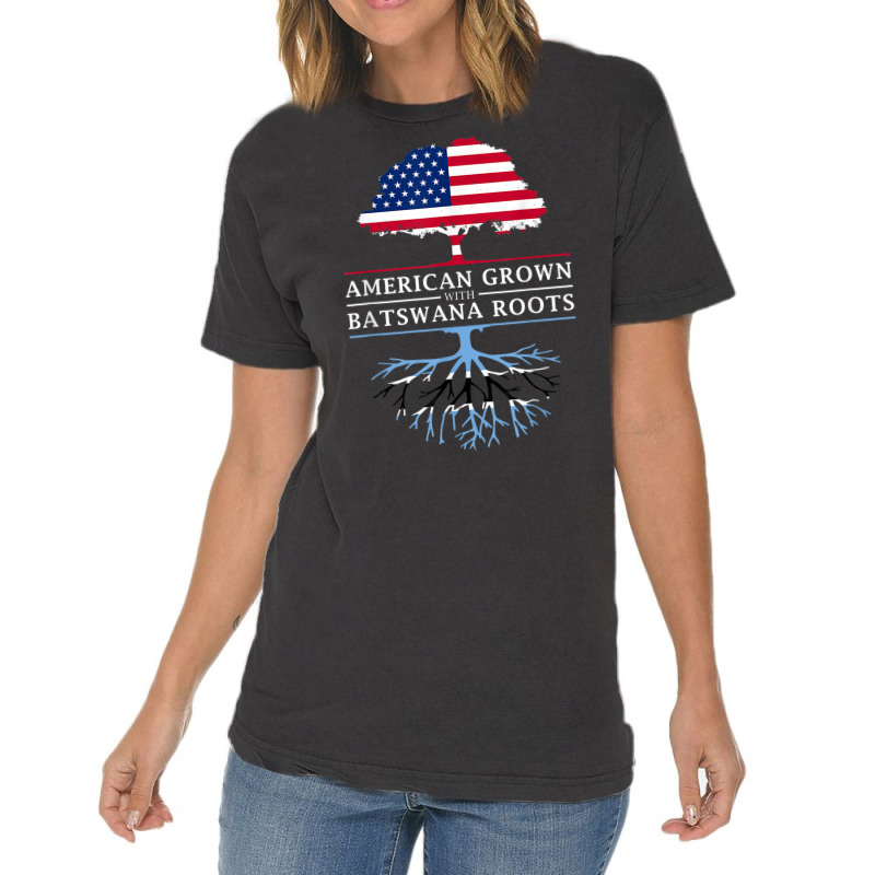 American Grown With Batswana Roots   Botswana T Shirt Vintage T-Shirt by cm-arts | Artistshot