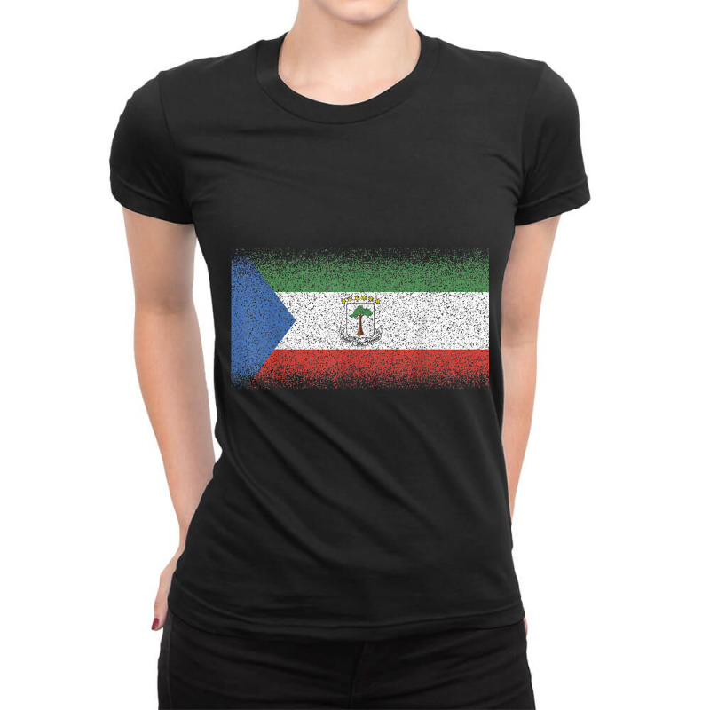 Equatorial Guinea 2 Flag T Shirt Vintage Ladies Fitted T-Shirt by cm-arts | Artistshot