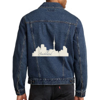 Auckland, New Zealand City Skyline Souvenir Style T Shirt Men Denim Jacket | Artistshot