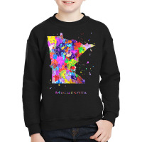 Minnesota Map Youth Sweatshirt | Artistshot