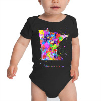 Minnesota Map Baby Bodysuit | Artistshot