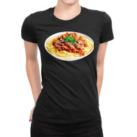 Spaghetti Bolognese Meatball Costume Last Minute Halloween Ladies Fitted T-shirt | Artistshot