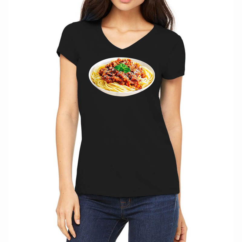 Spaghetti Bolognese Meatball Costume Last Minute Halloween Women's V-Neck T-Shirt by August | Artistshot