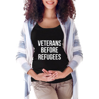 Veterans Before Refugees Political Maternity Scoop Neck T-shirt | Artistshot