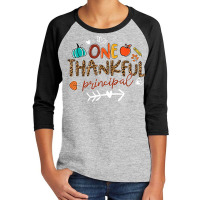 One Thankful Principal Leopard Fall Thanksgiving Gifts Youth 3/4 Sleeve | Artistshot