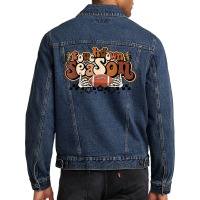 Touchdown Season Football Lightning Bolt Skelton Halloween Men Denim Jacket | Artistshot