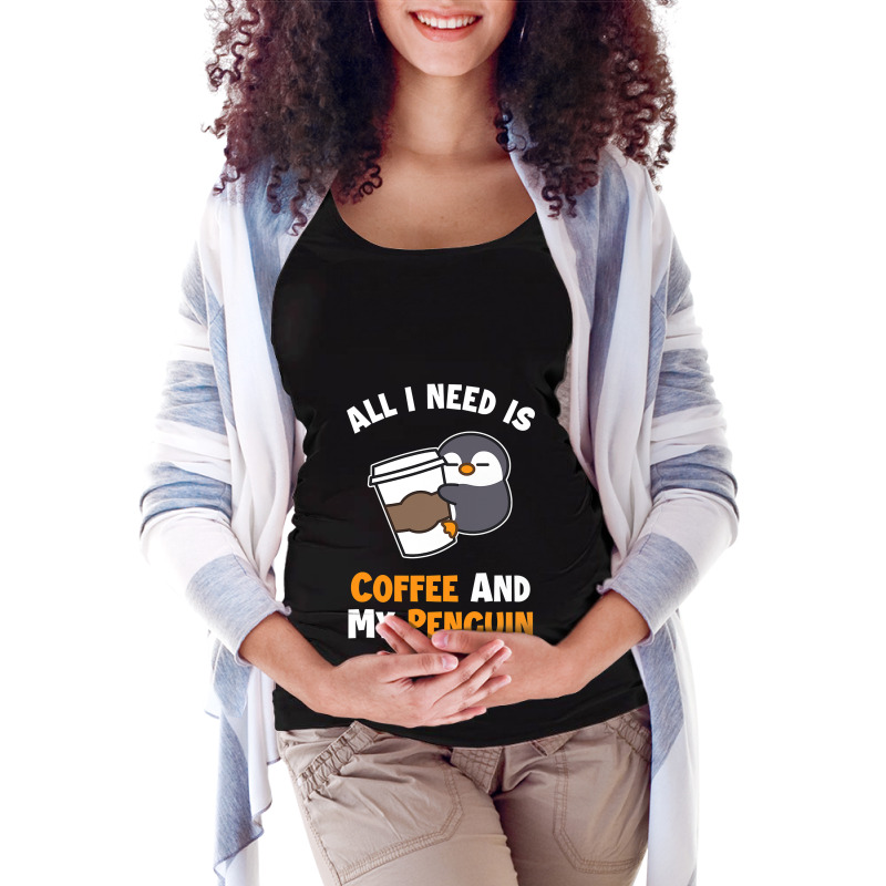 Coffee And My Penguin Sea Bird King Emperor Penguin Maternity Scoop Neck T-shirt by cm-arts | Artistshot