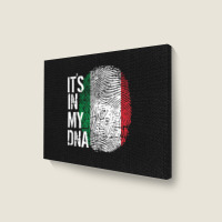 Italian Pride Fingerprint - It_s In My Dna Italy Flag Landscape Canvas Print | Artistshot