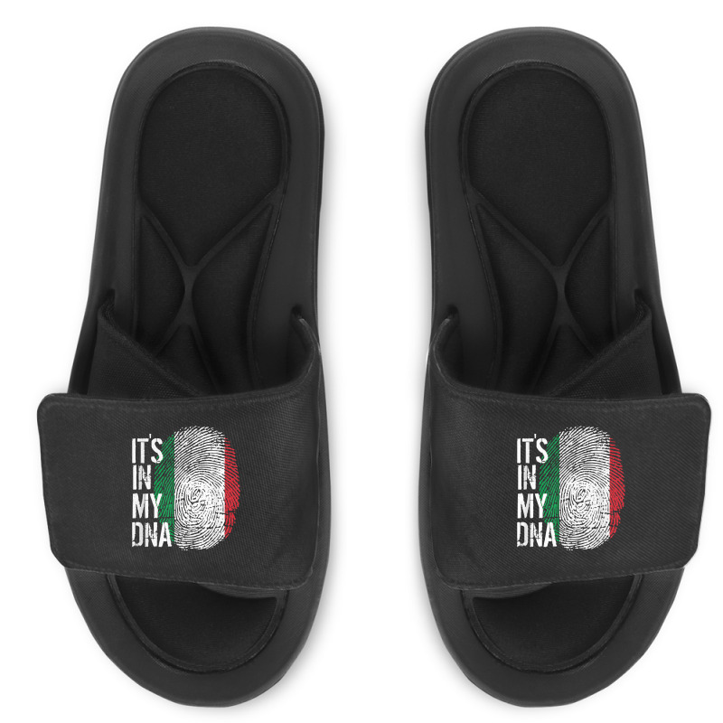 Italian Pride Fingerprint - It_s In My Dna Italy Flag Slide Sandal by JamesPlyler | Artistshot