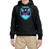 Oahu Surfing Palms Vacation Island Gift Beach Hawaii Surf Youth Hoodie | Artistshot