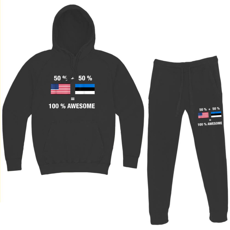 Half Estonian Half American 100 Awesome Estonia Flag Shirt Hoodie & Jogger Set | Artistshot